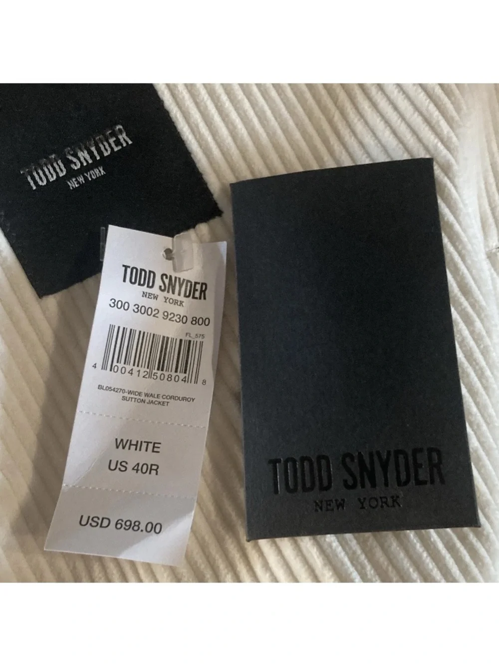 Todd Snyder Men's Cream Corduroy Blazer - Classic Single-Breasted Style